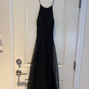 Jenny Yoo Black Lace Maxi Dress